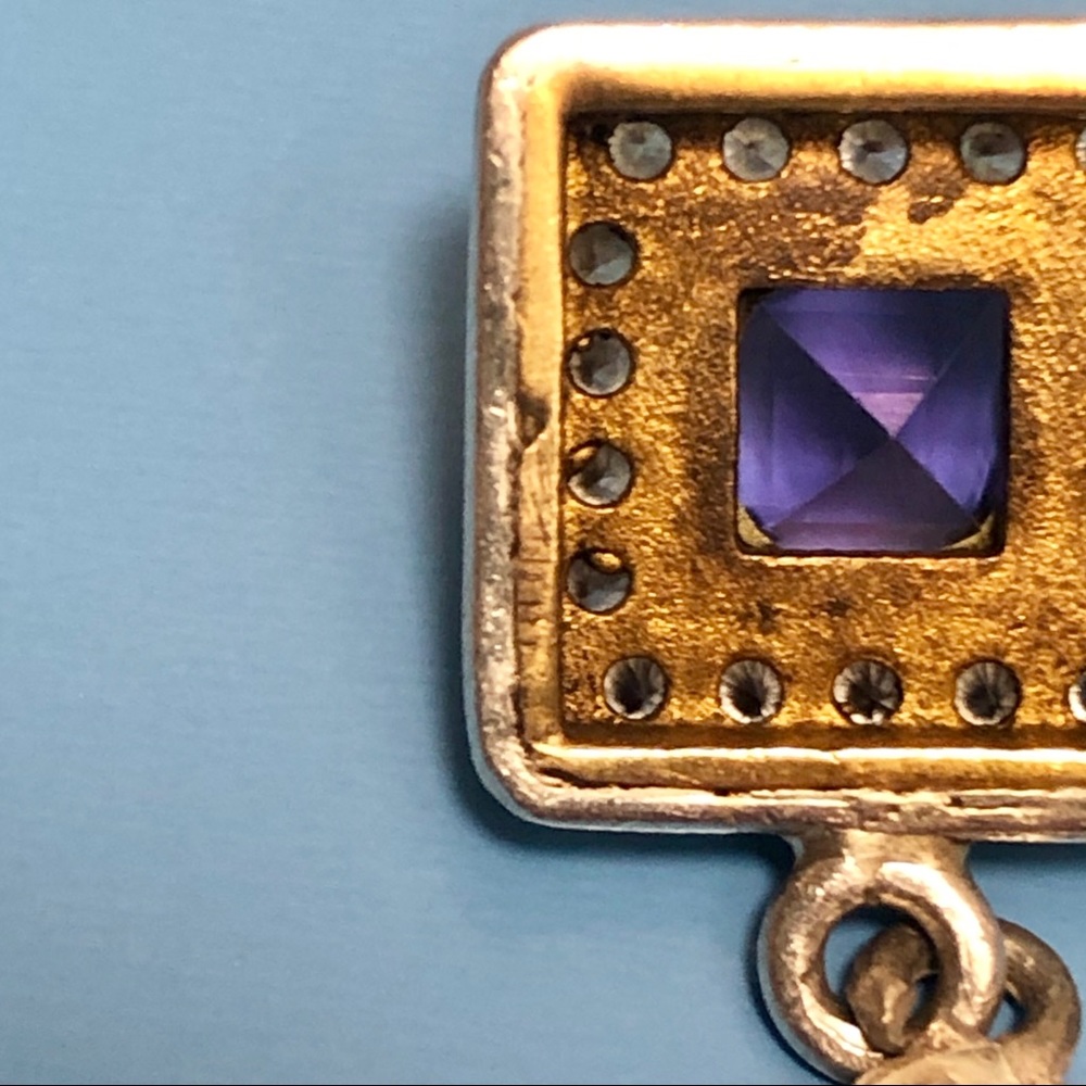 💎 925 Diamond & Amethyst Earrings - Picture 2 of 8